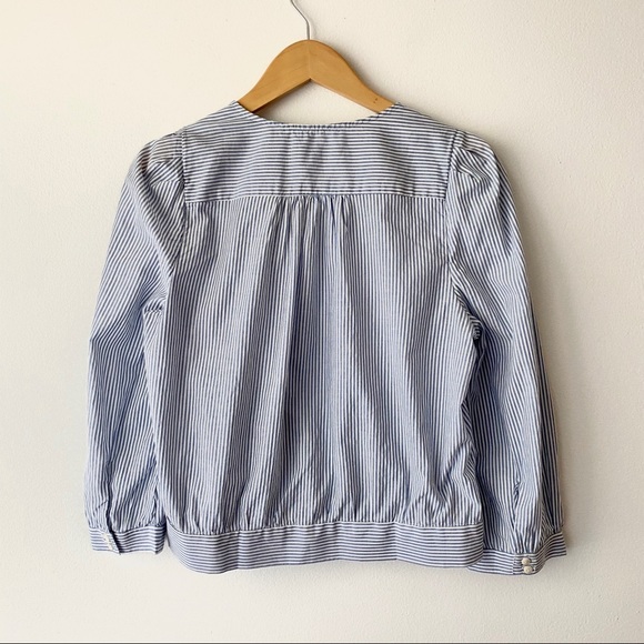 MADEWELL Wrap Top in Indigo Stripe M - Picture 8 of 8